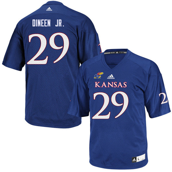 Men #29 Joe Dineen Jr. Kansas Jayhawks College Football Jerseys Sale-Royal - Click Image to Close